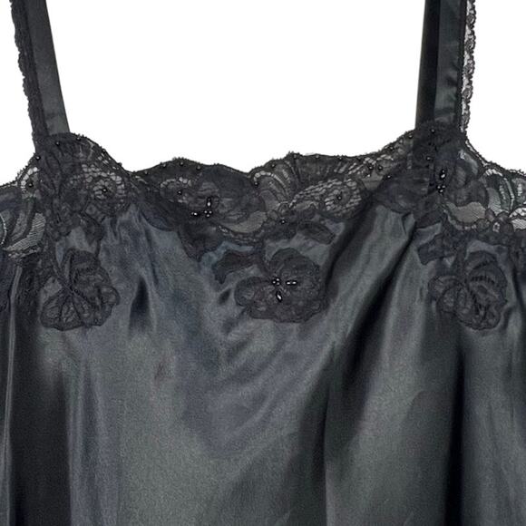 VTG ETIENNE Babydoll Beaded Lace Lingerie Ruffle Layered Hem Maxi Nightgown M - Picture 8 of 13